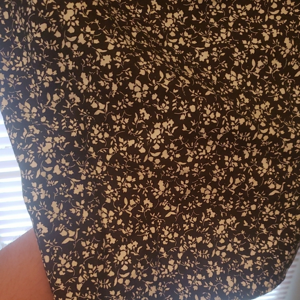 Zara Black and White Floral Dress- POPLIN DRESS - Picture 7 of 13